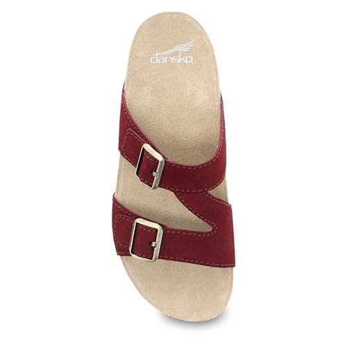 Dansko Dayna Double Buckle Slip-On Sandal - Women's Comfort Cushioned Cork Midsole, Vibram ECOSTEP EVO Rubber Outsole