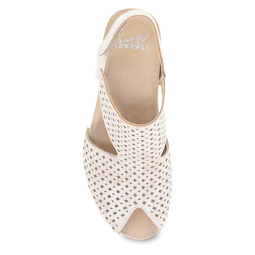 Stylish Women's Peep Toe Sandal with Laser Cut Leathers and Comfortable Heel