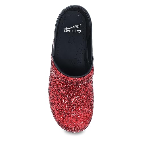 Women's Glitter Slip-On Clogs with Arch Support for Long Work Days - Perfect for Food Service & Healthcare