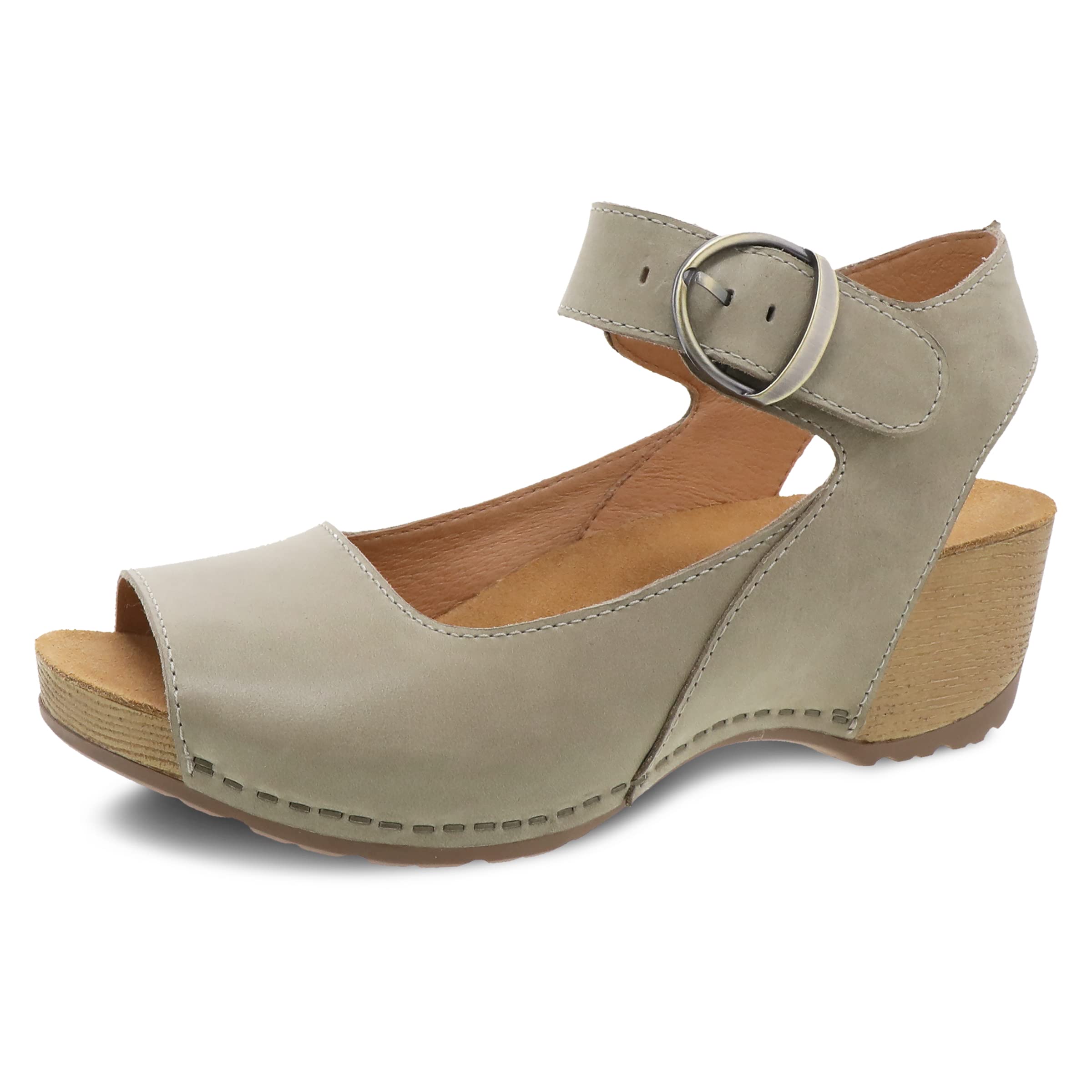 Dansko Tiana Women's Slip-On Platform Sandal – Contoured Footbed, Hook & Loop Strap