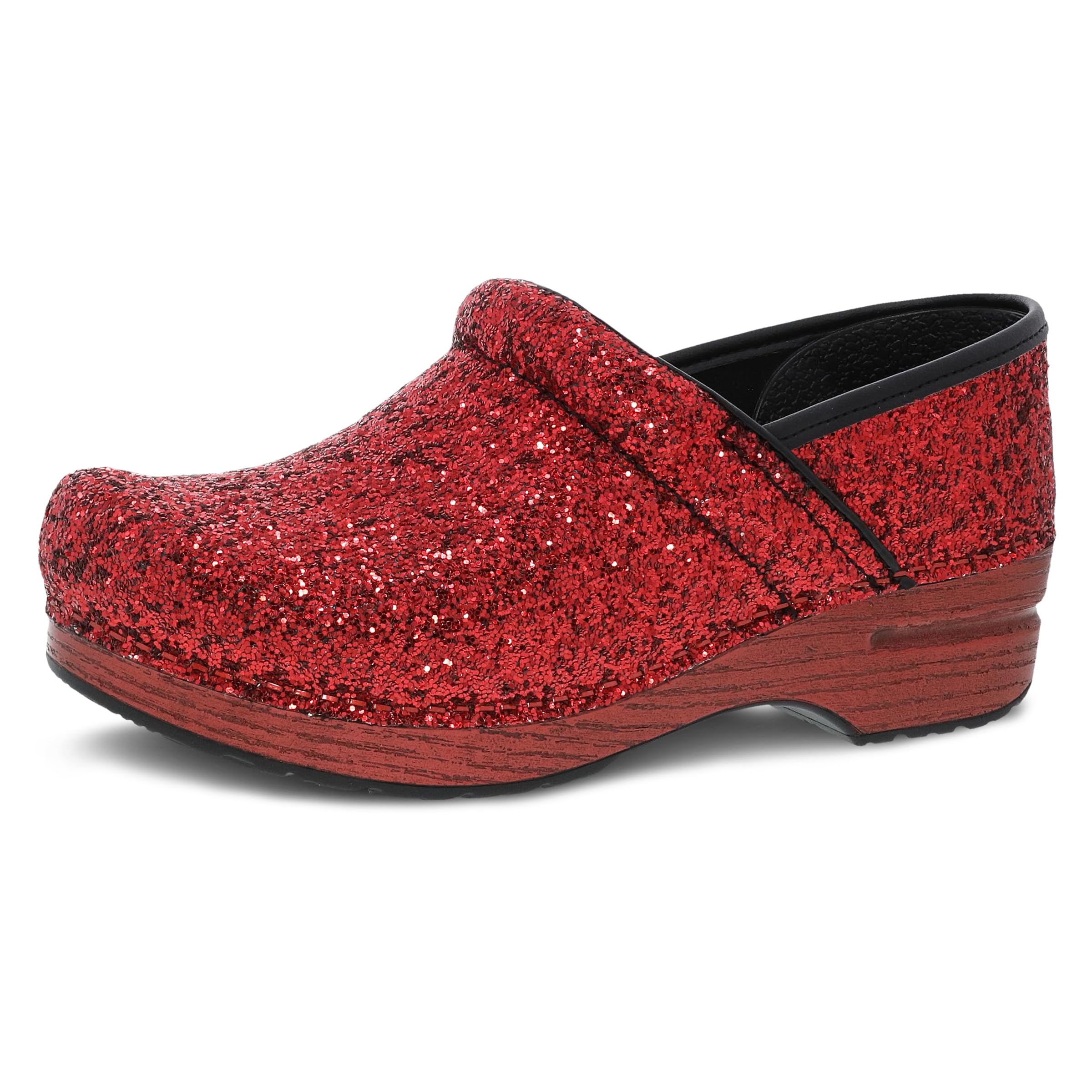 Women's Glitter Slip-On Clogs with Arch Support for Long Work Days - Perfect for Food Service & Healthcare